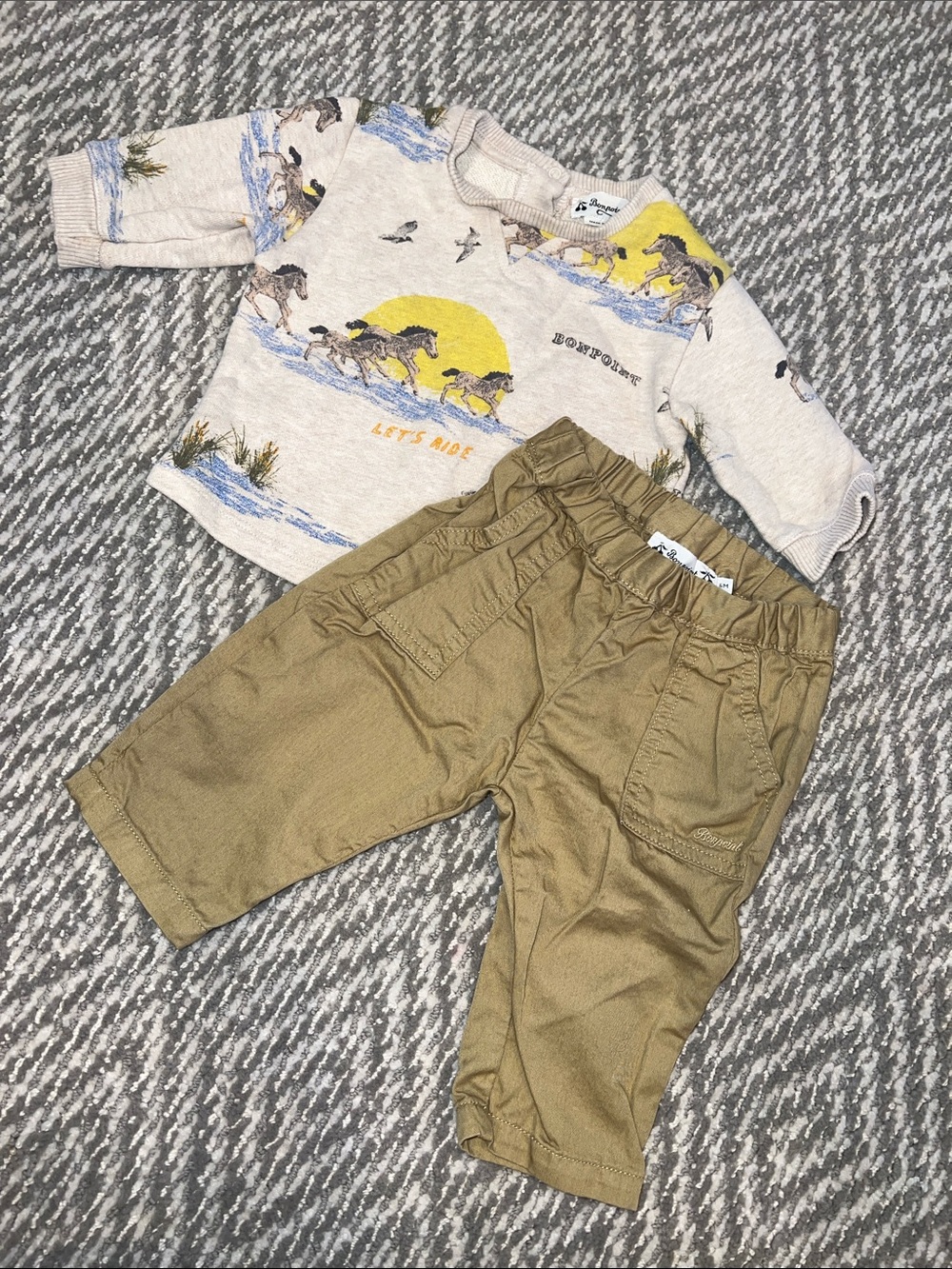 Bonpoint baby Horse Print Sweater and Pants
